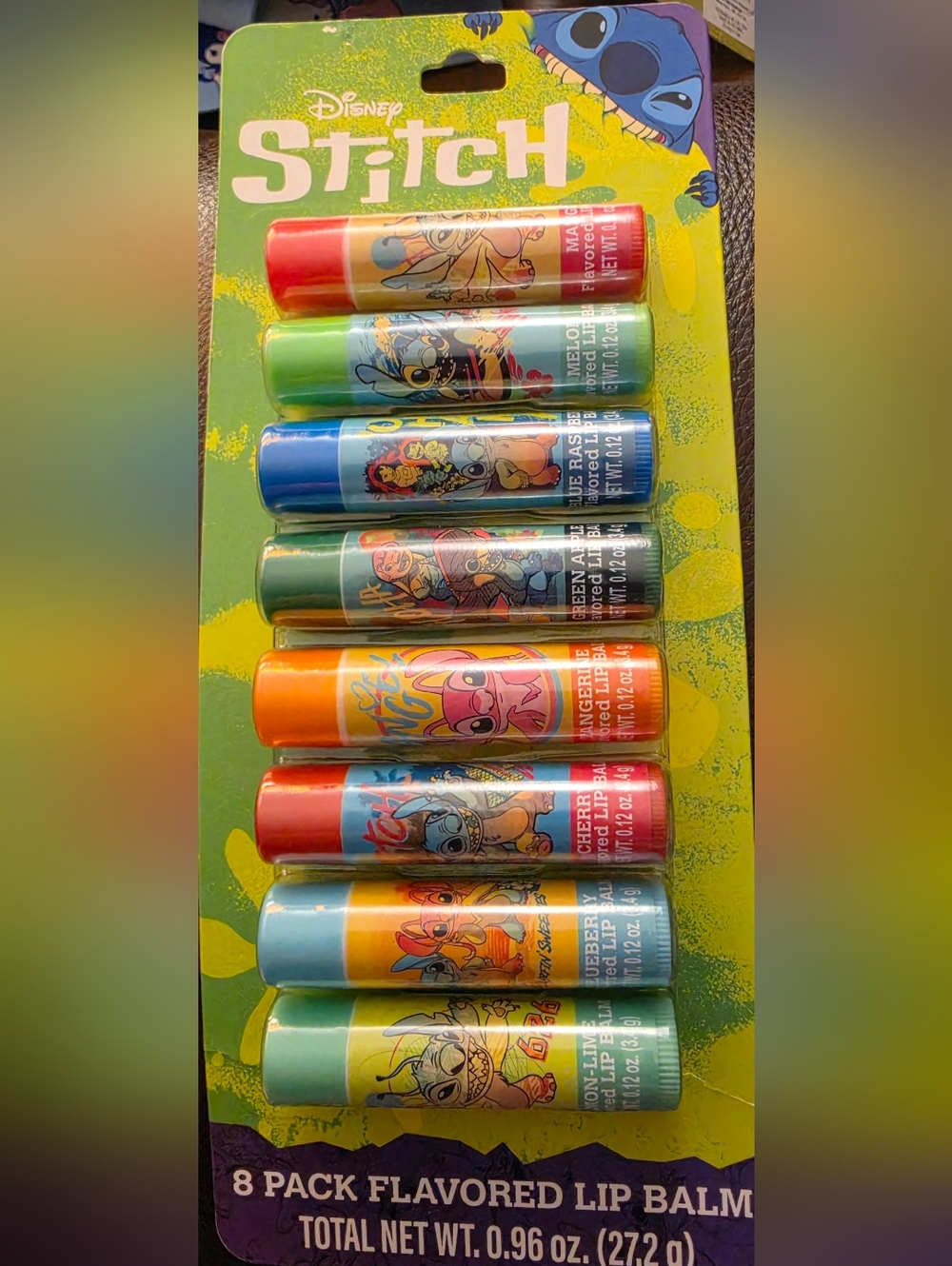 Disney Stitch Kids Flavored 8 Piece Lip Balm Set - Assorted Colors & Flavors